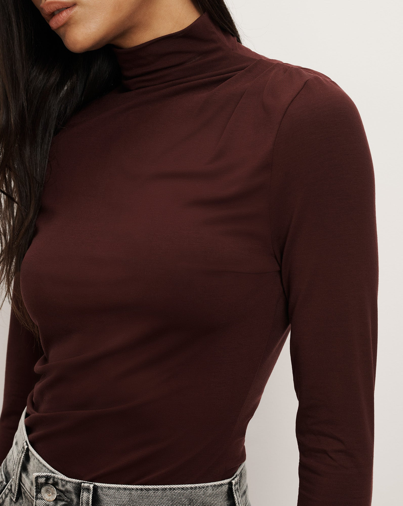 MYLIE MOCK-NECK TOP - 1