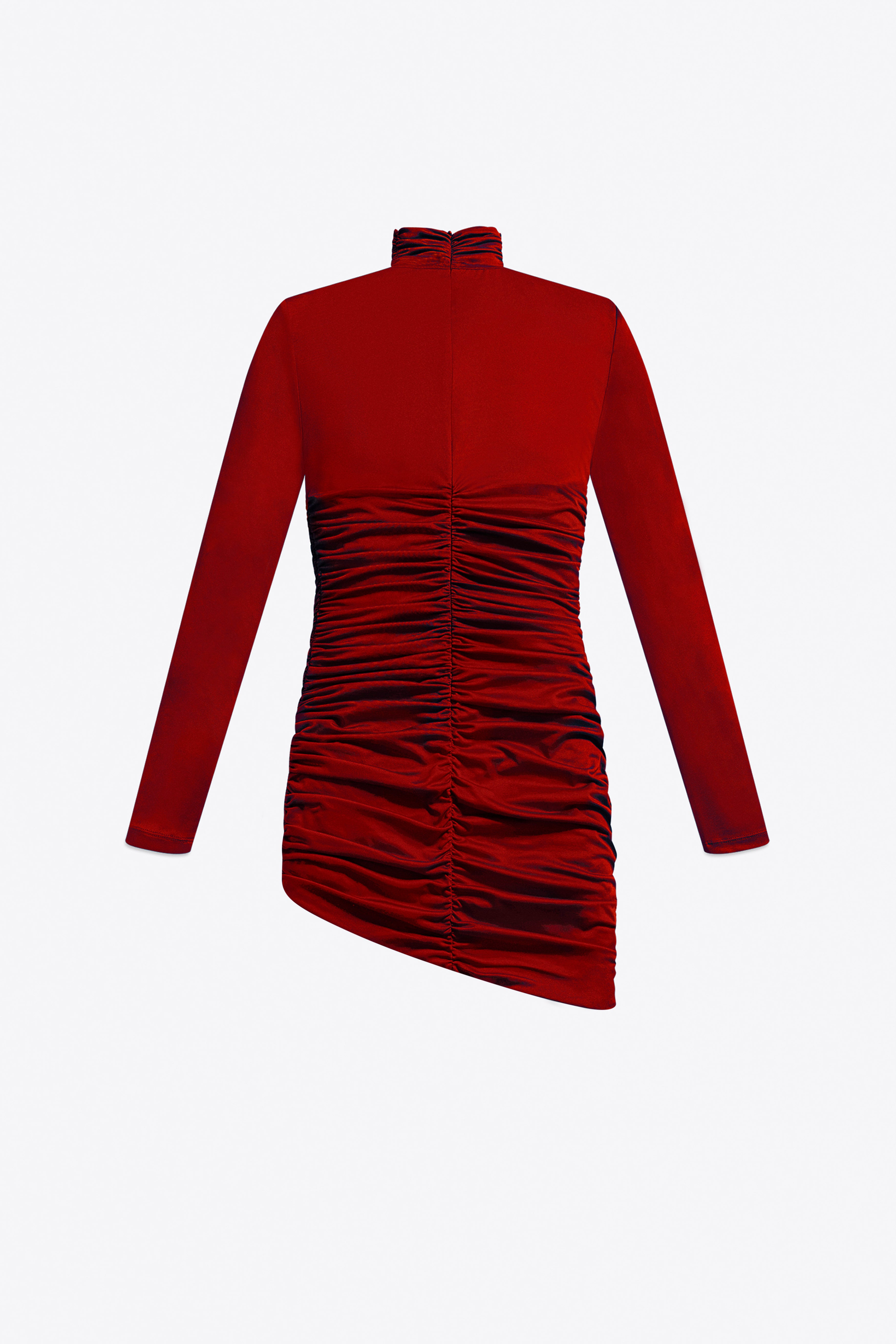 CRYSTAL CLUSTER DRAPED LONG SLEEVE MINI DRESS - 2