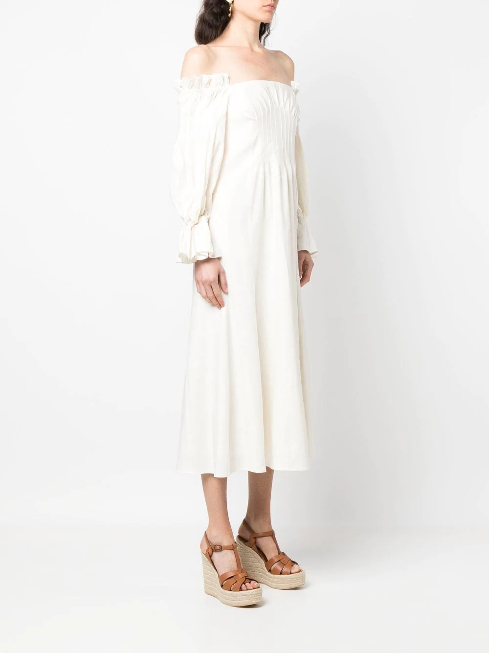 cold-shoulder ruffle-sleeve dress - 3