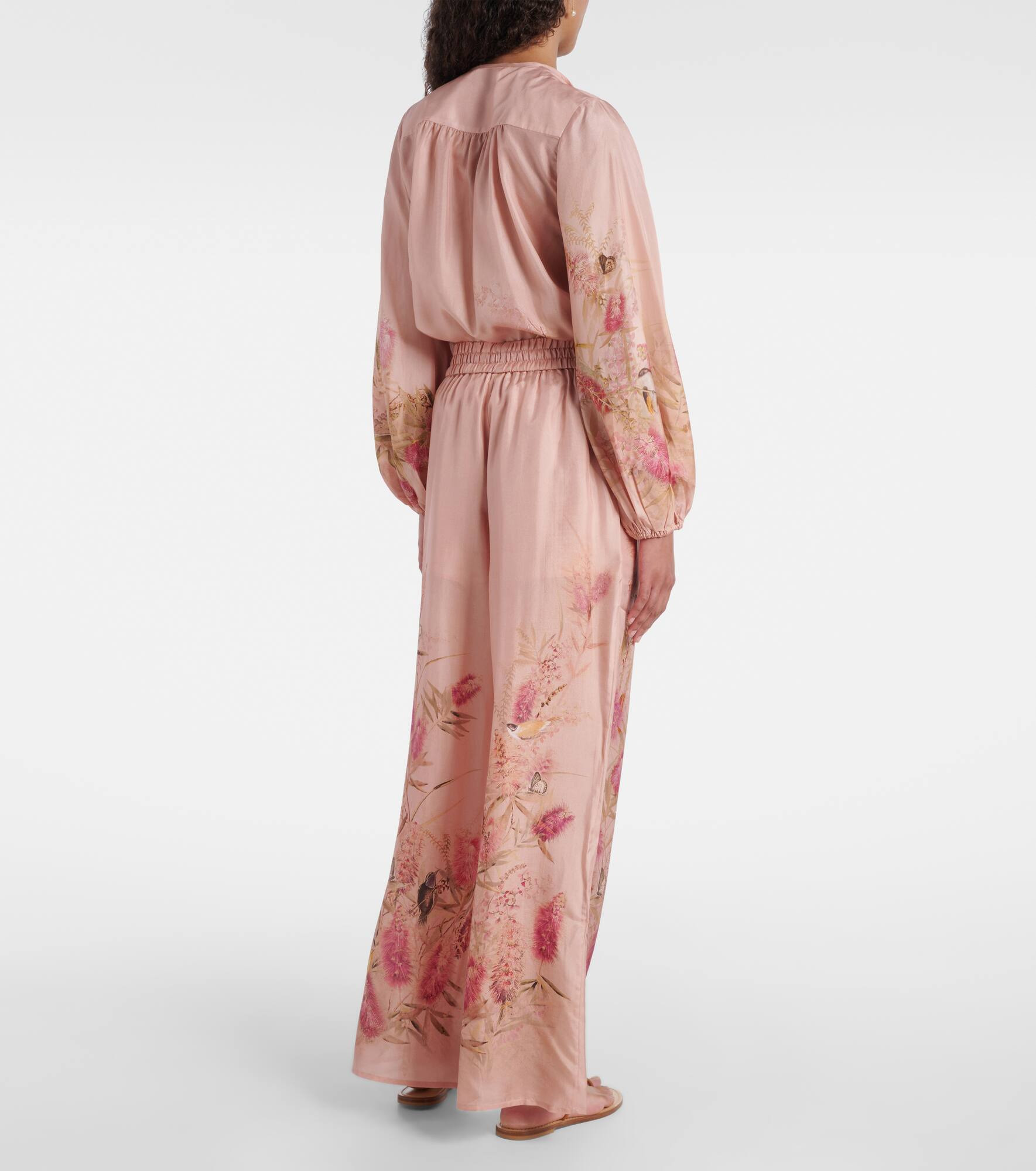 Cascadian floral silk wide-leg pants - 3