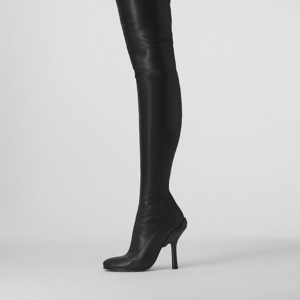 Faux Leather Over-the-knee Sock Boots - 2