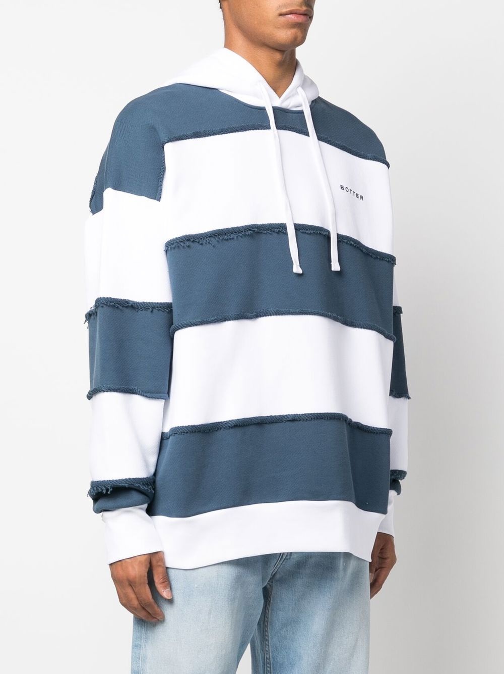 logo-print striped hoodie - 3