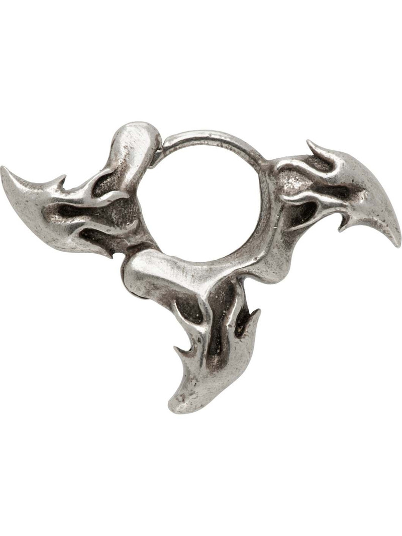 Silver Flame Dagger Single Earring - 1
