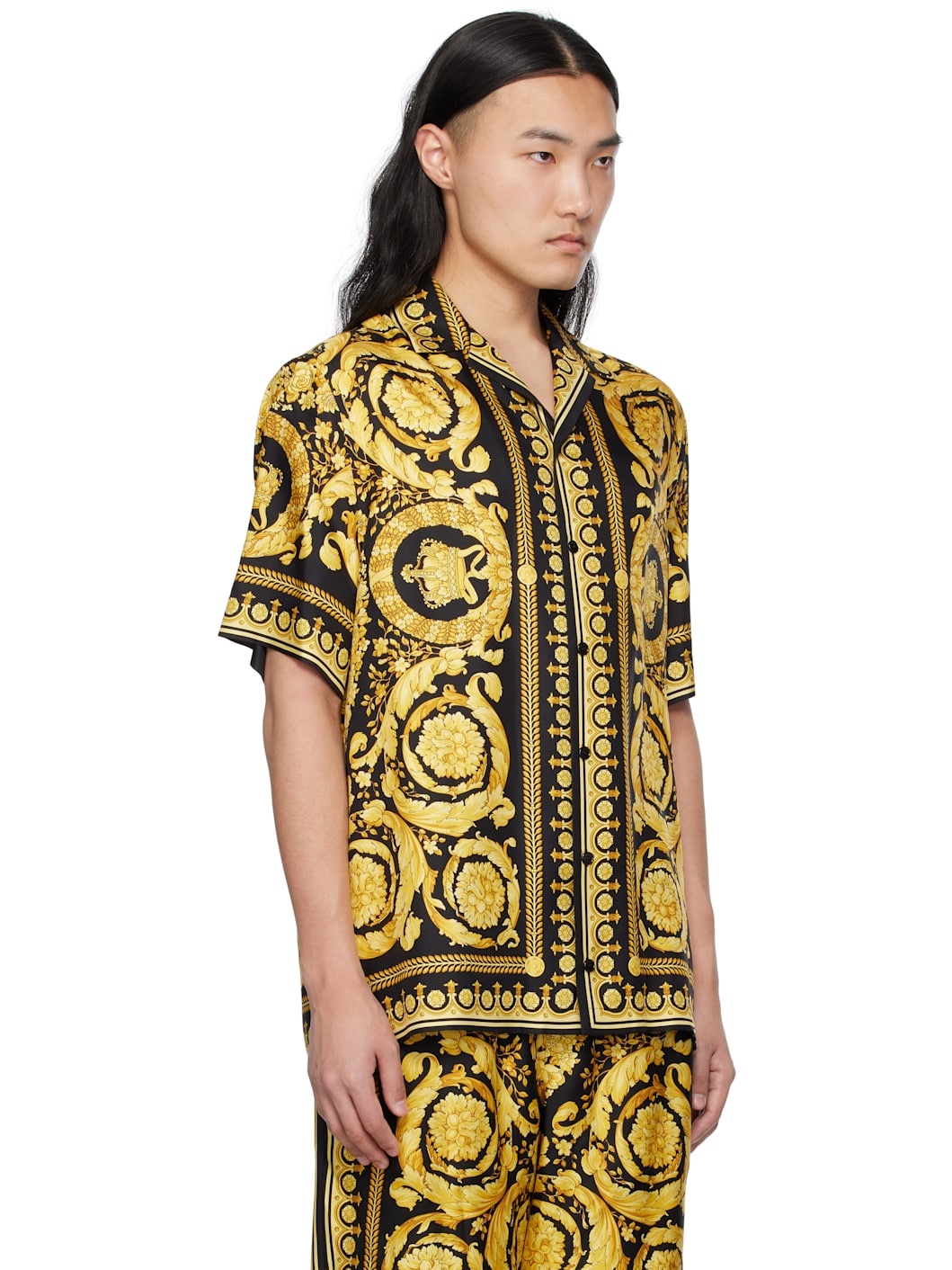 Black Barocco Silk Shirt - 2
