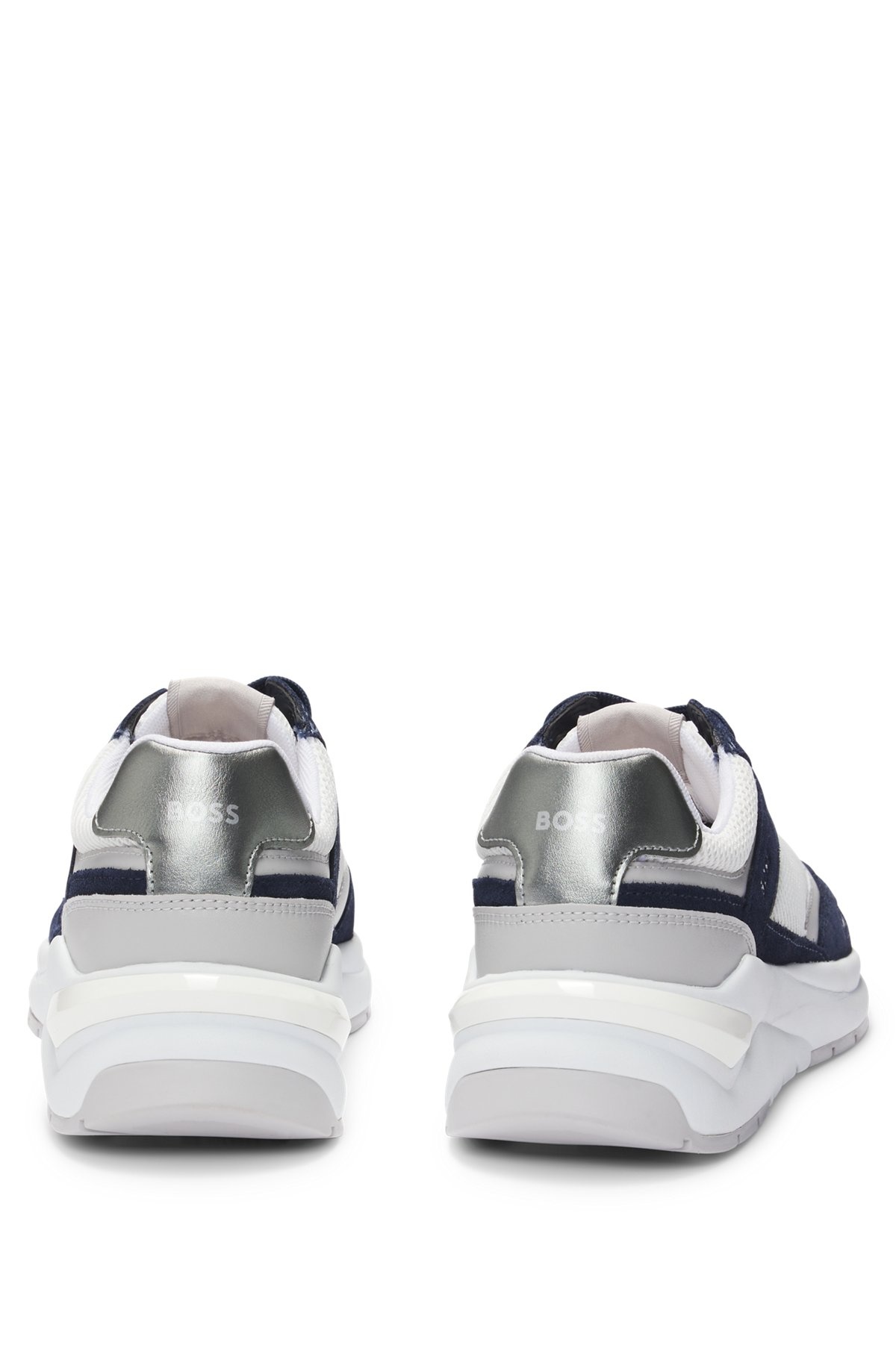 MIXED-MATERIAL TRAINERS WITH SUEDE AND MESH - 6