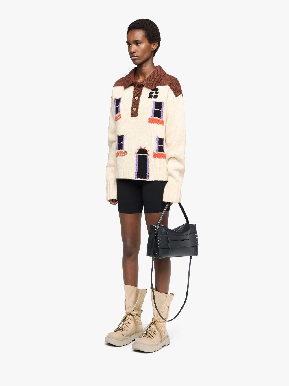 HOUSE' INTARSIA POLO SWEATER - 4
