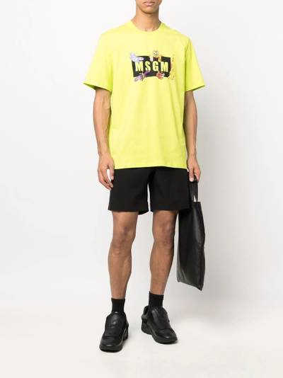 MSGM Funny Tiger logo-print short-sleeve T-shirt outlook