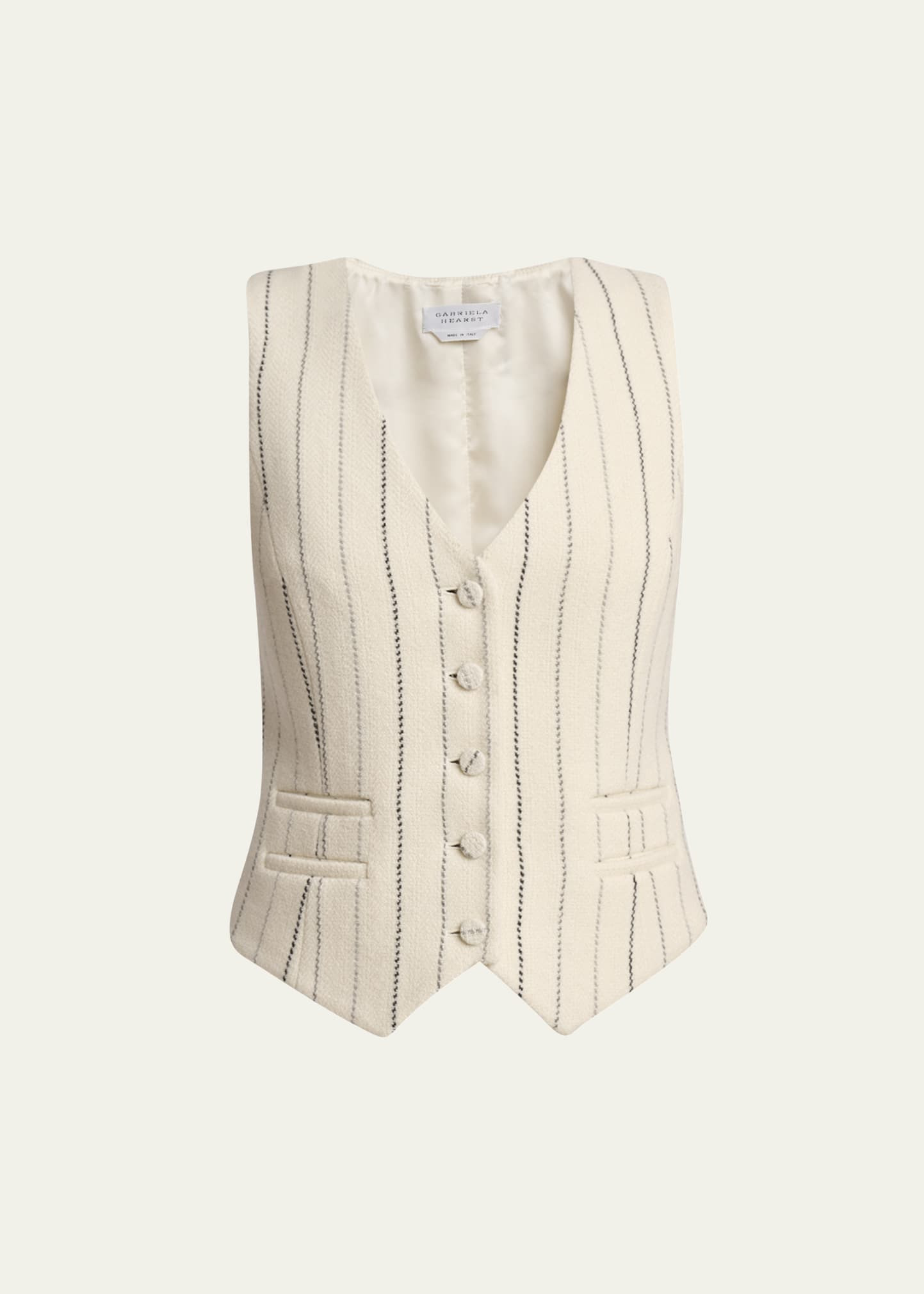 Coleridge Wool Cashmere Pinstripe Vest - 1