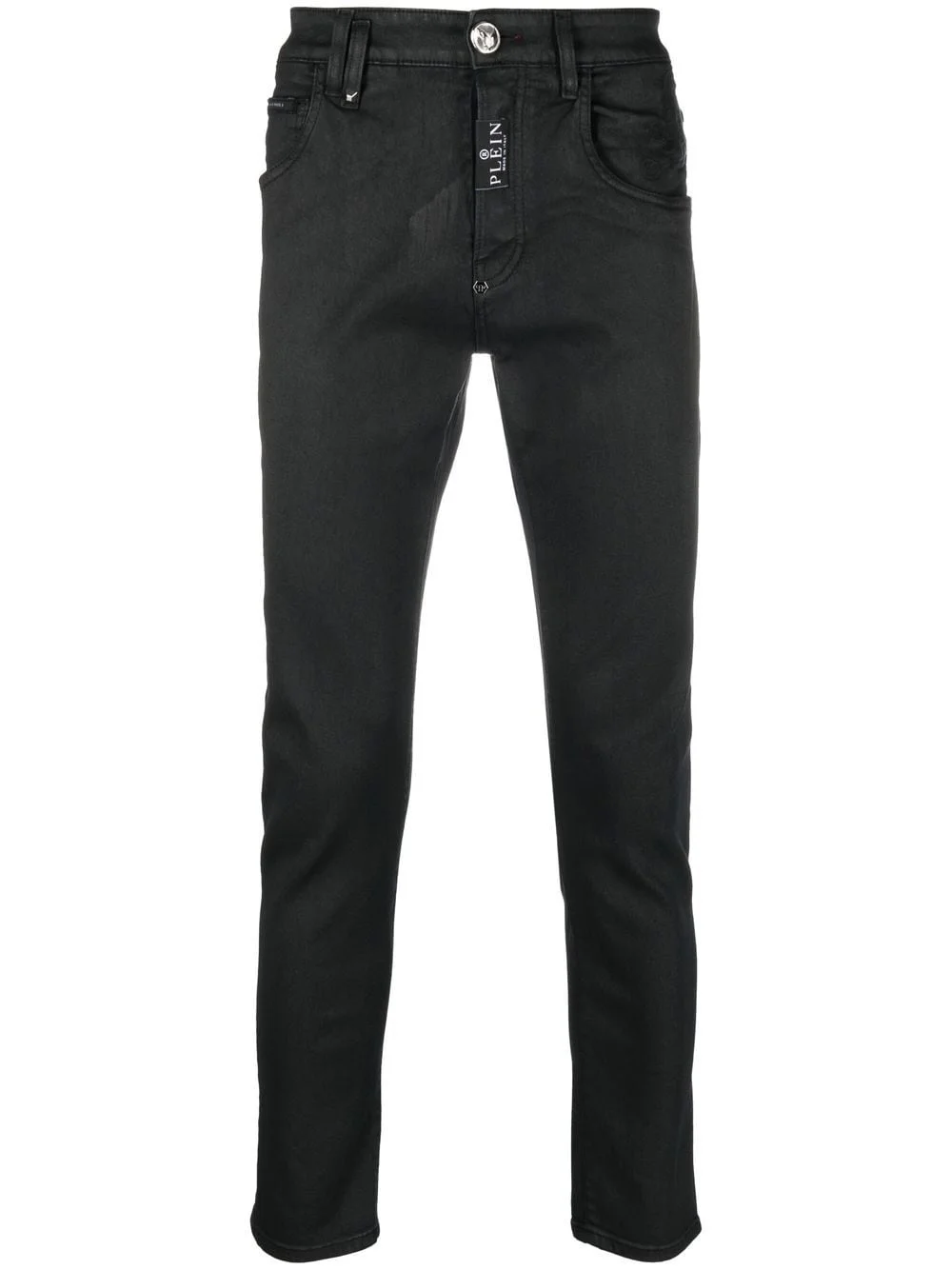 skull-patch skinny-cut jeans - 1