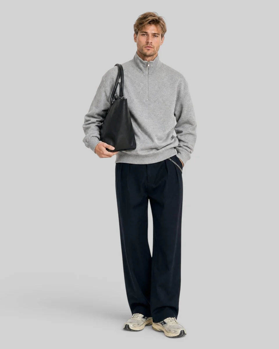 GRAY TRUCKER-STYLE HOODIE - 1