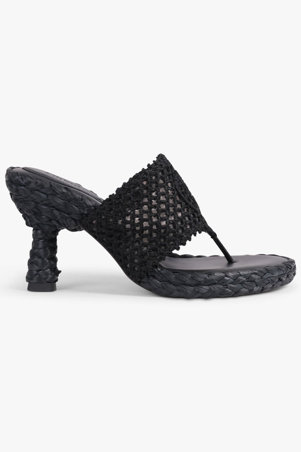 ISLA THONG 75MM CROCHET SANDAL | BLACK - 2