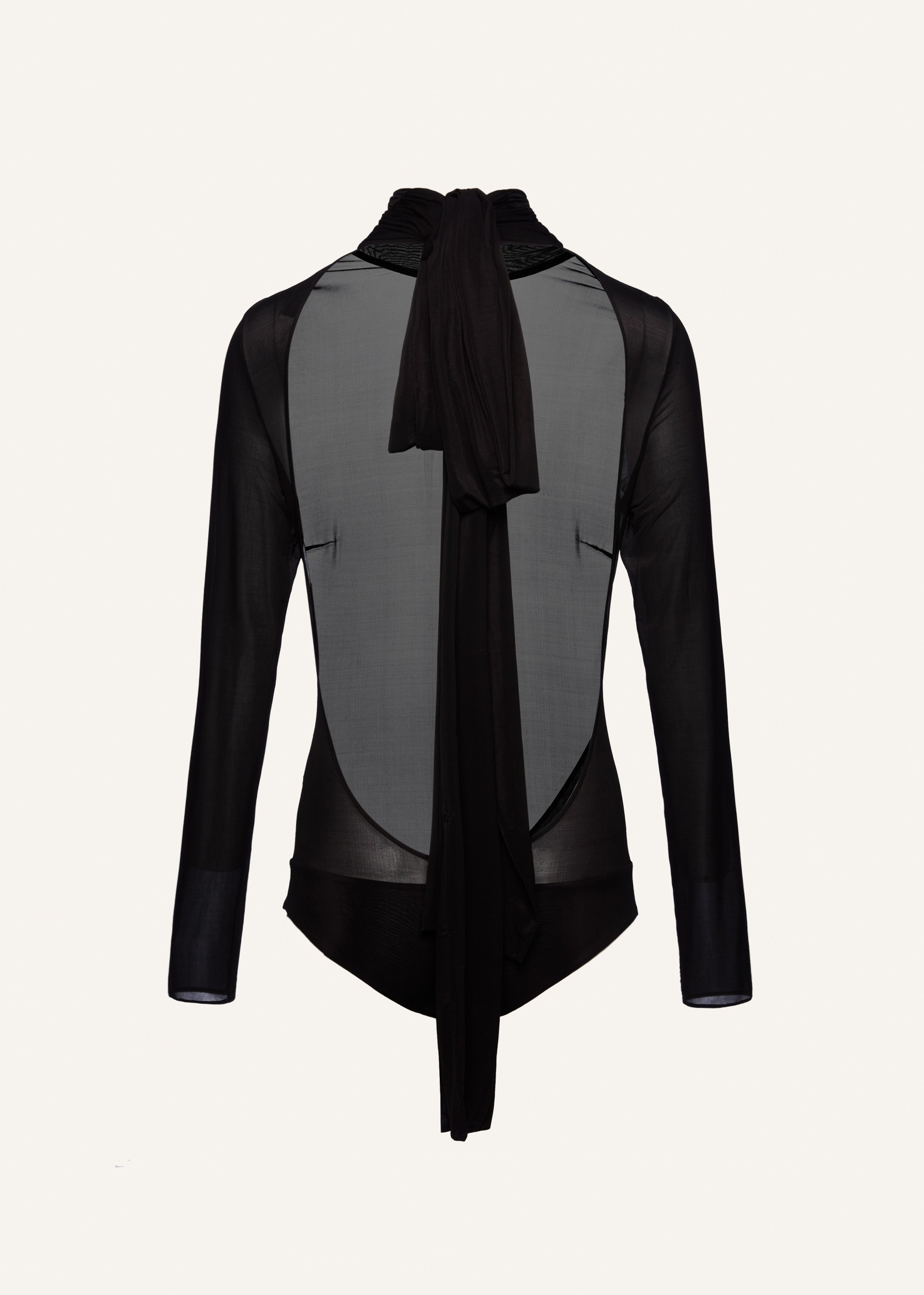 Sheer high neck bodysuit in black - 2
