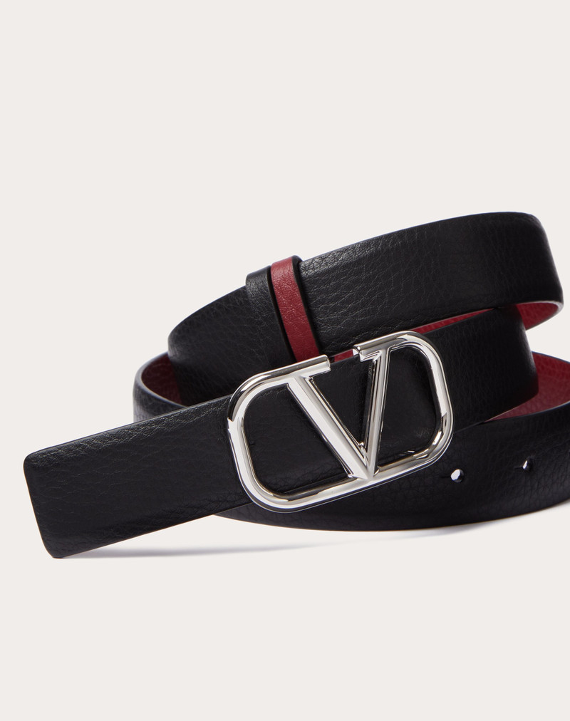 Valentino VLOGO SIGNATURE REVERSIBLE ELK-PRINT CALFSKIN BELT 30 MM outlook