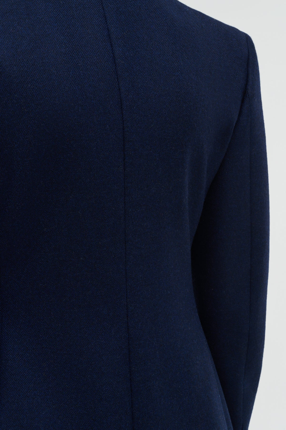Mairi Blazer in Navy Wool Cashmere Flannel - 6