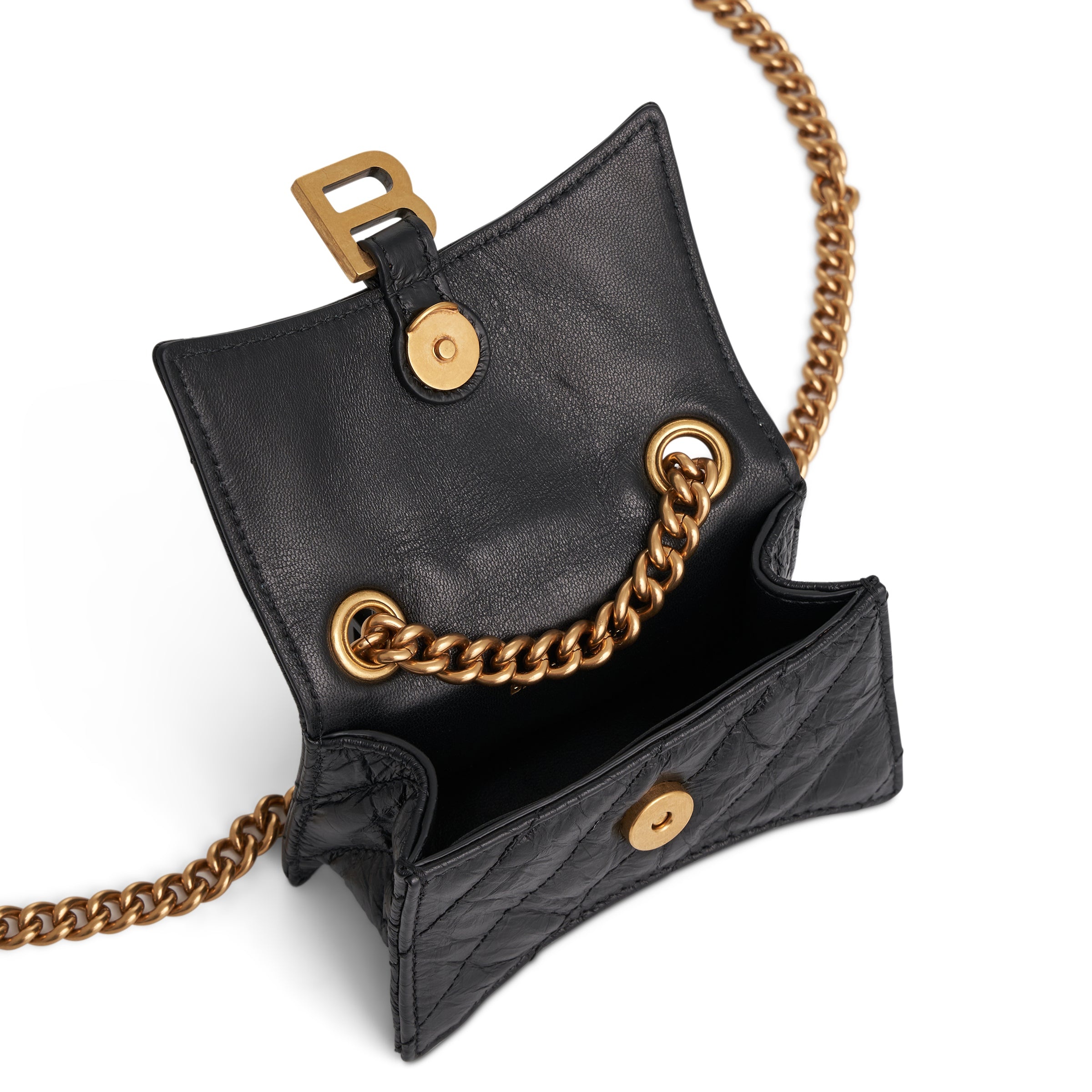 Crush Chain Mini Bag in Black - 5