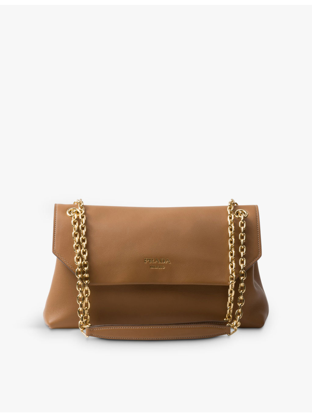 Logo-plaque medium leather shoulder bag - 1