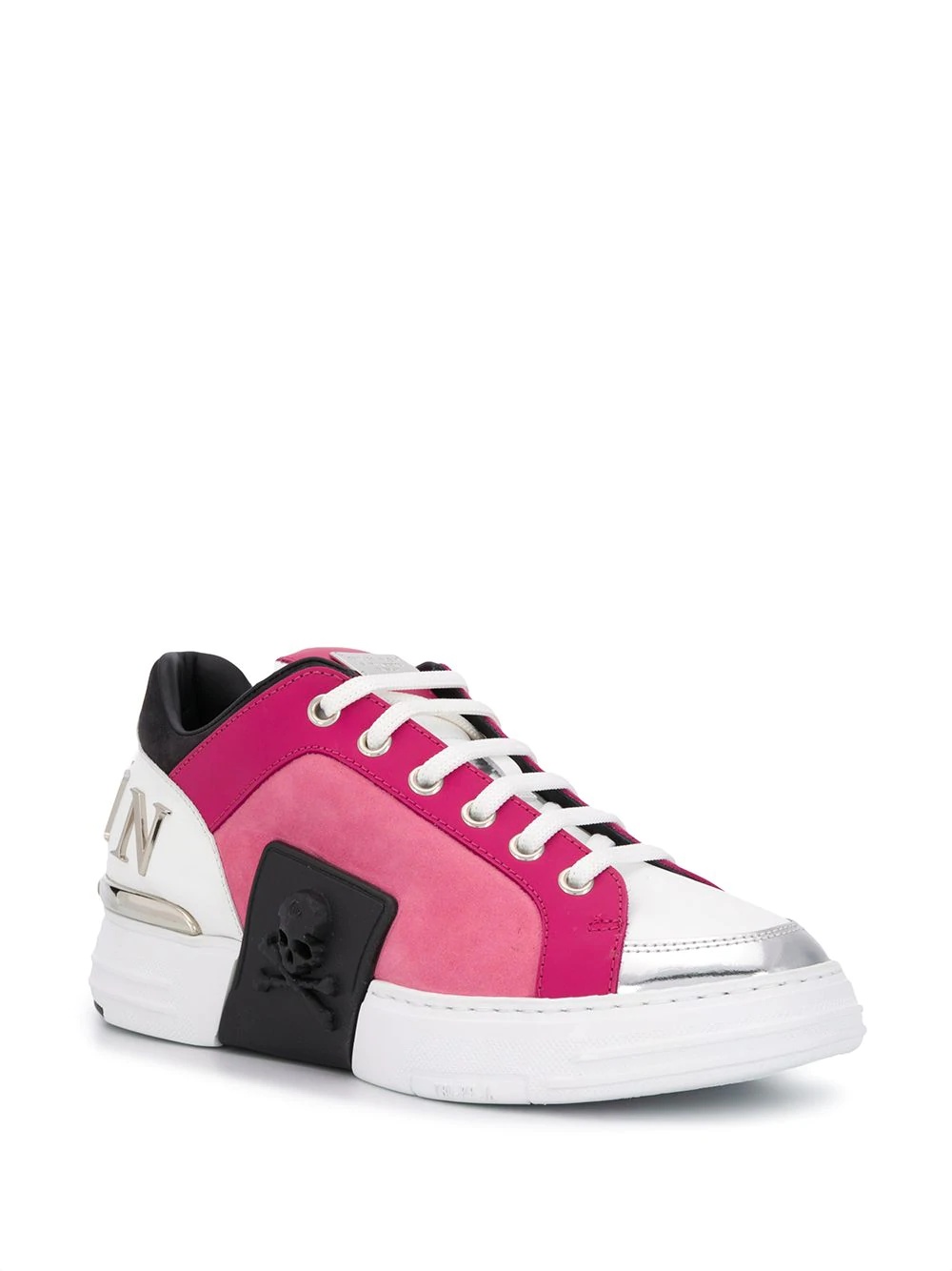 Statement panelled low-top sneakers - 2