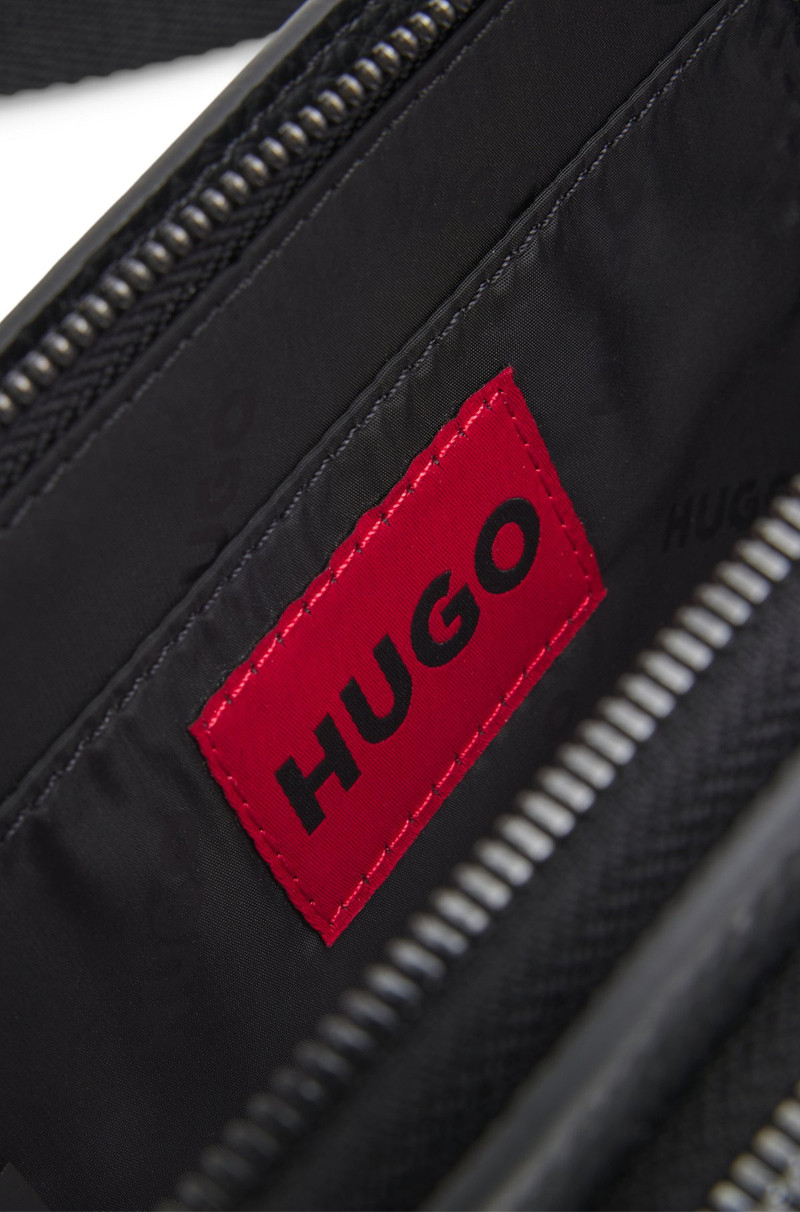 GRAINED BELT BAG WITH STACKED-LOGO TRIM 4