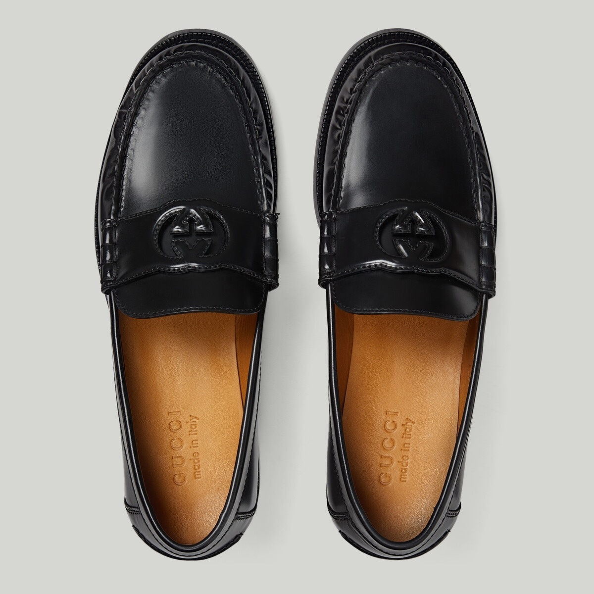 Gucci Menen Interlocking G-plaque loafers - Black