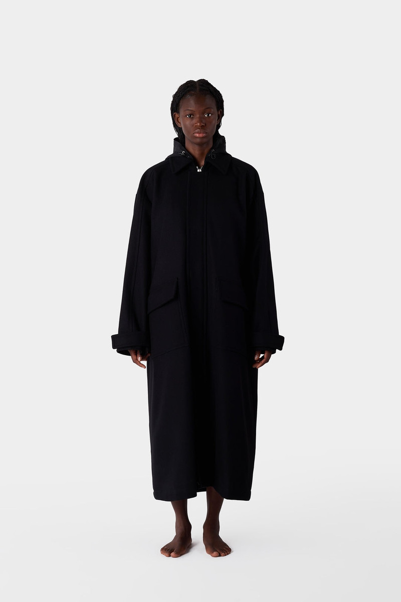 LONG CAR COAT / black 4