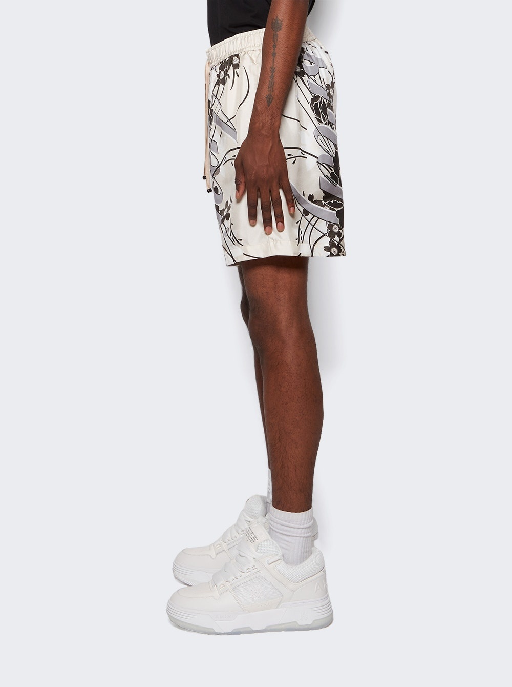 Floral Drawstring Shorts Alabaster - 4