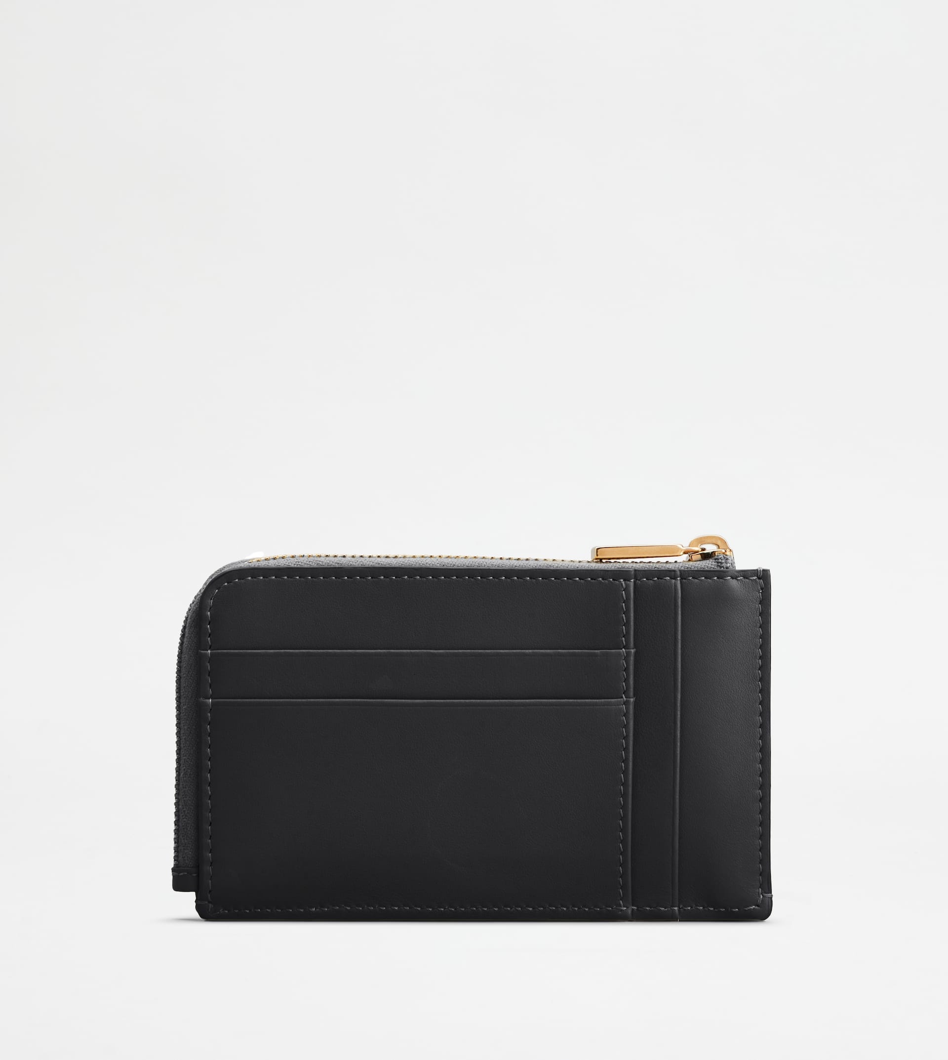 T TIMELESS KEY POUCH IN LEATHER - BLACK - 3