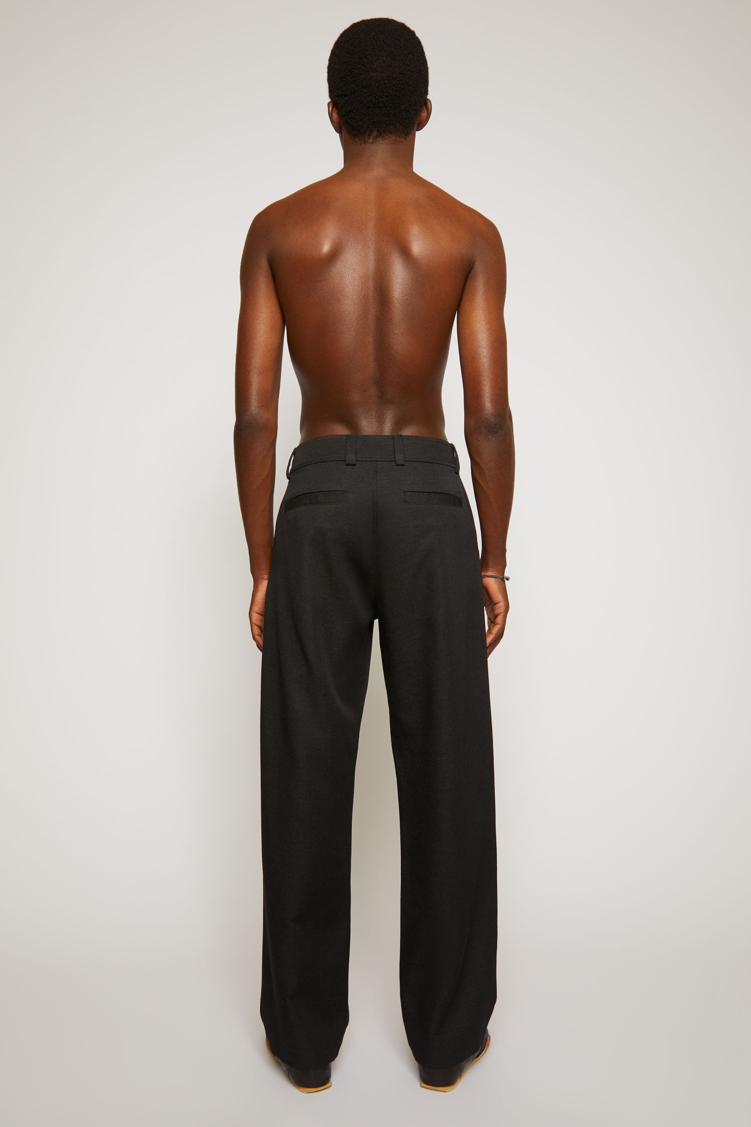 Pleated wool suit trousers black - 3