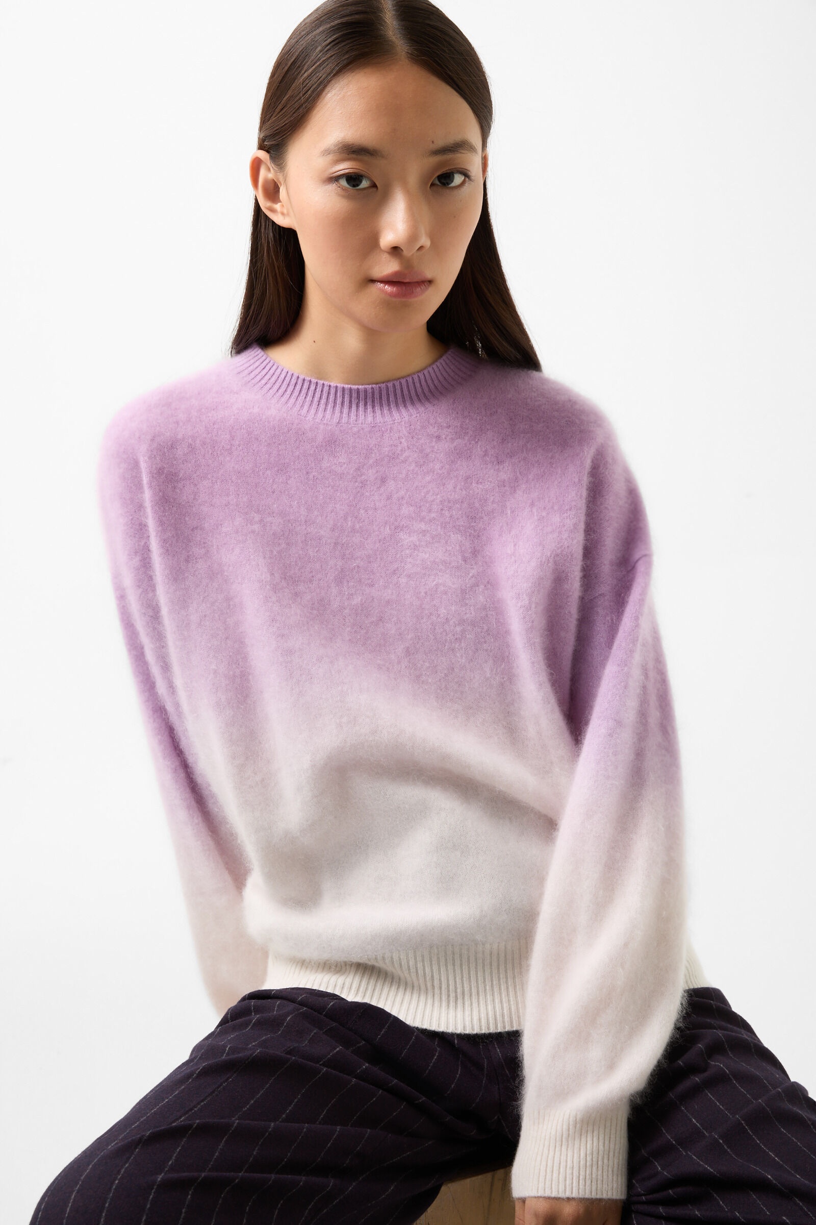 Olaia cashmere sweater in Purple/Off-white - 4