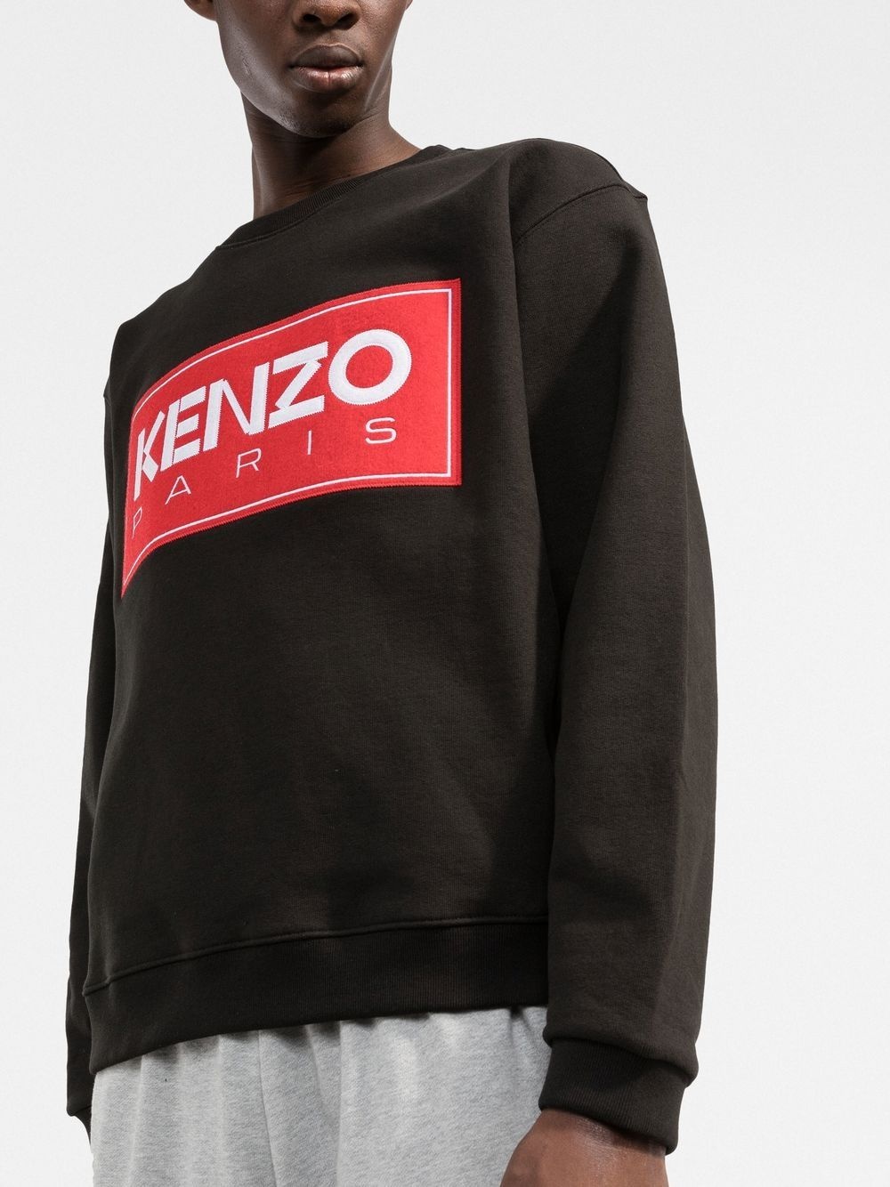 logo-patch crew-neck sweatshirt - 3