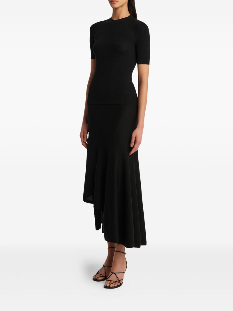 KHAITE Miranda asymmetric-hem midi skirt outlook