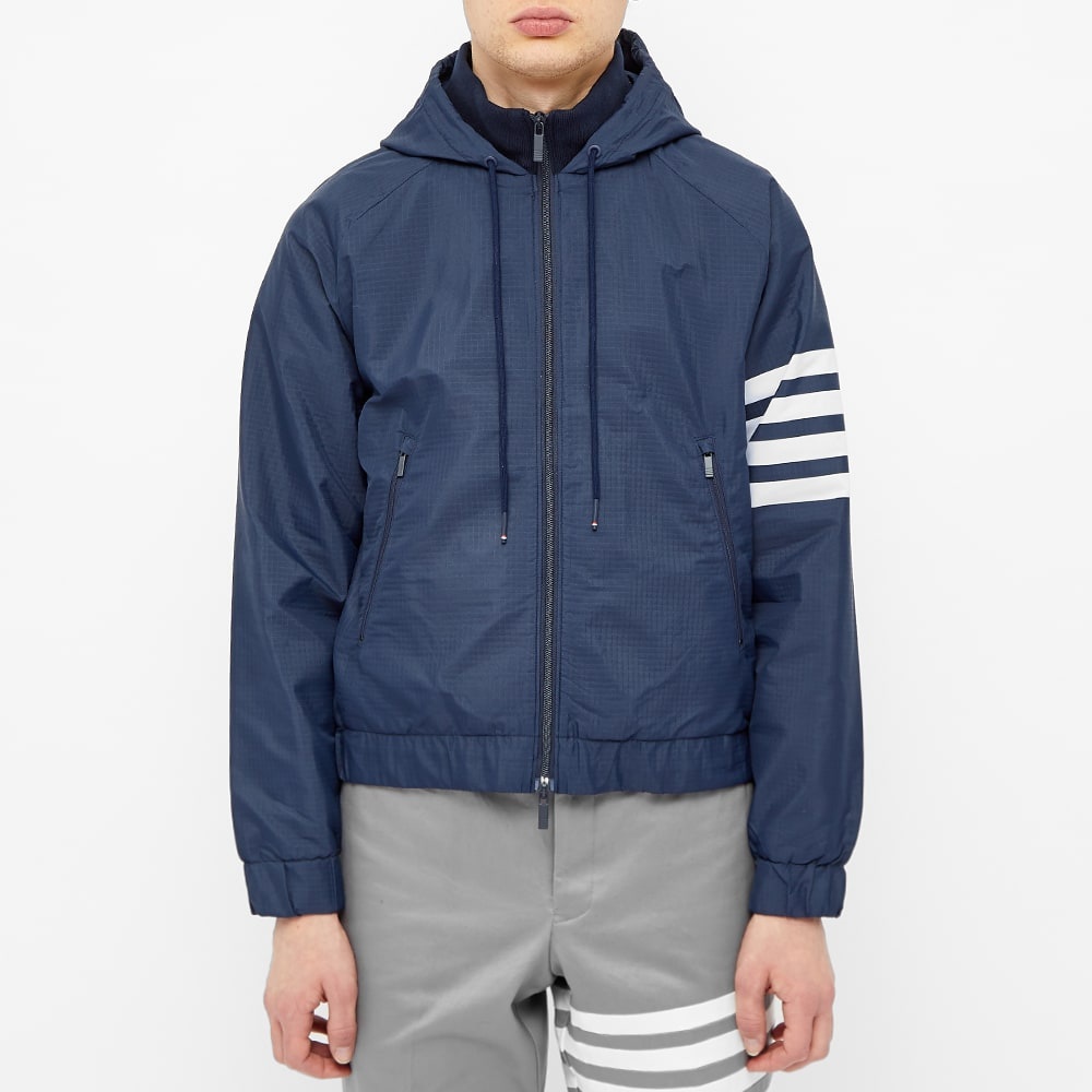 Thom Browne 4 Bar Zip Hooded Windbreaker - 4