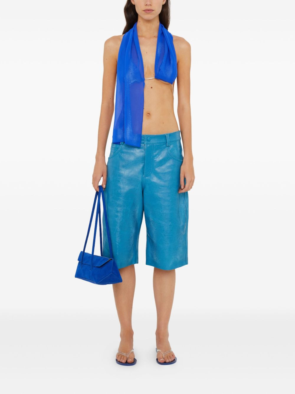 chain-bra silk top - 2