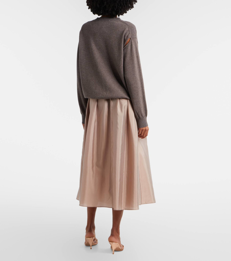 Effetto pleated taffeta midi skirt 3