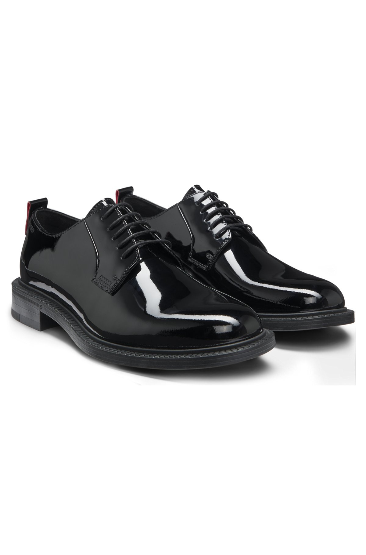 PATENT-LEATHER DERBY SHOES WITH EMBOSSED LOGO - 2