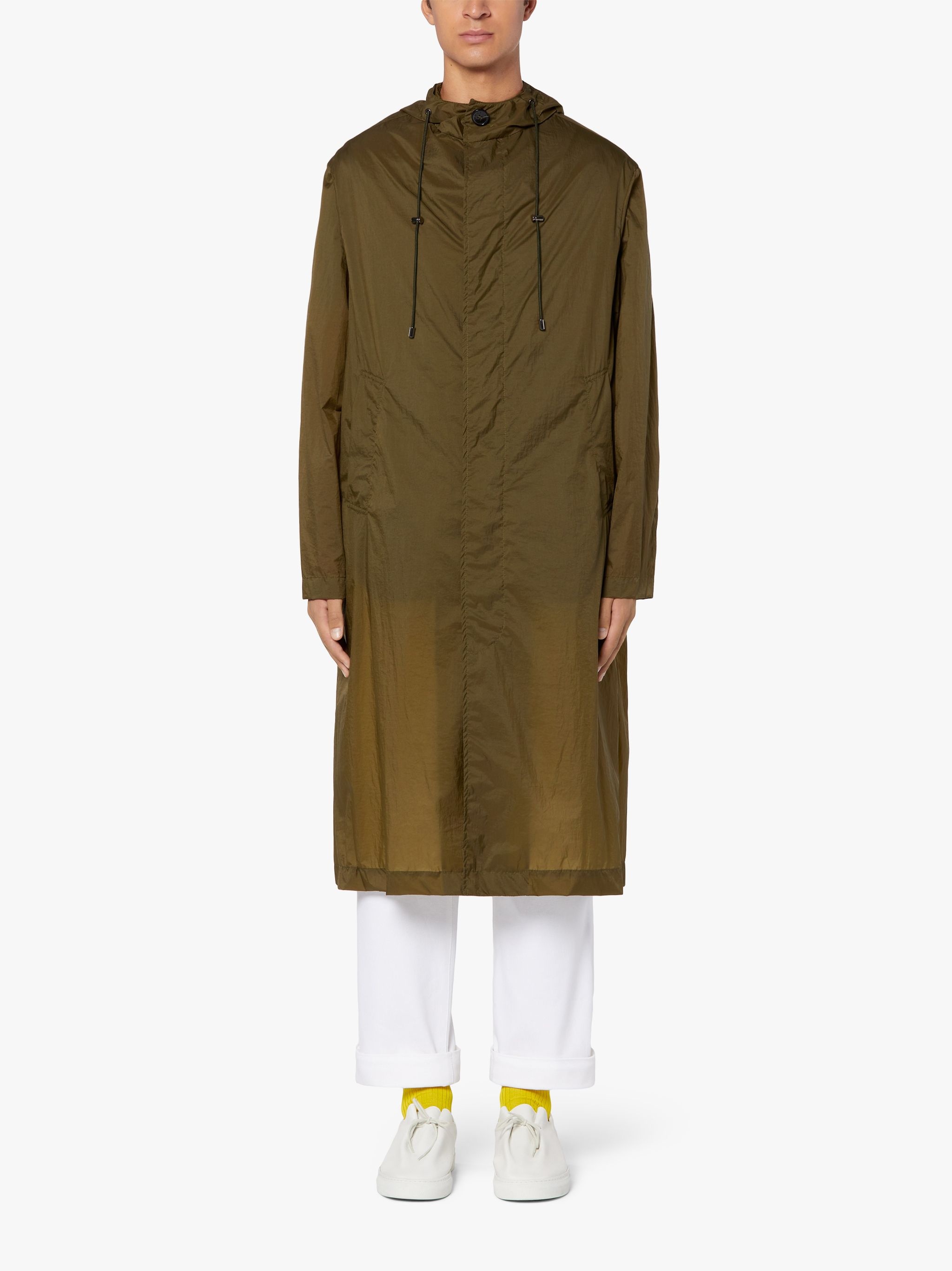 WOLFSON KHAKI NYLON HOODED COAT | GMM-219 - 2