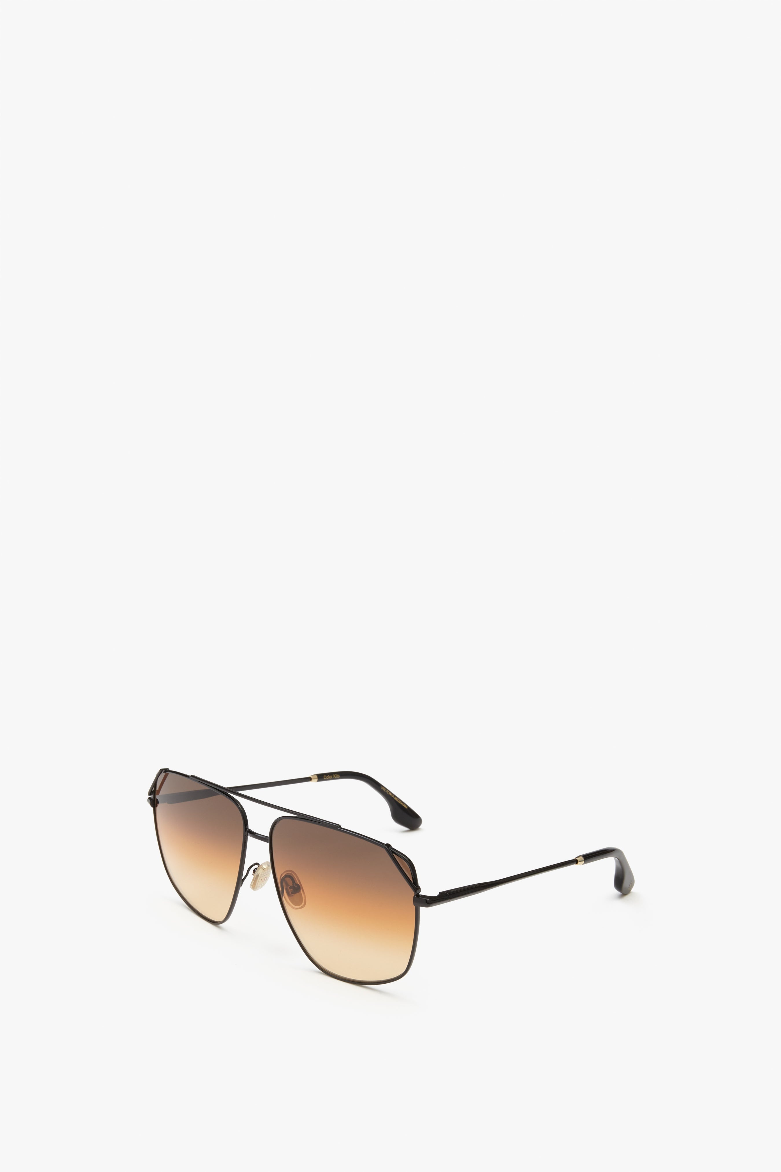 Classic V Metal Navigator Sunglasses in Brown and Orange - 2