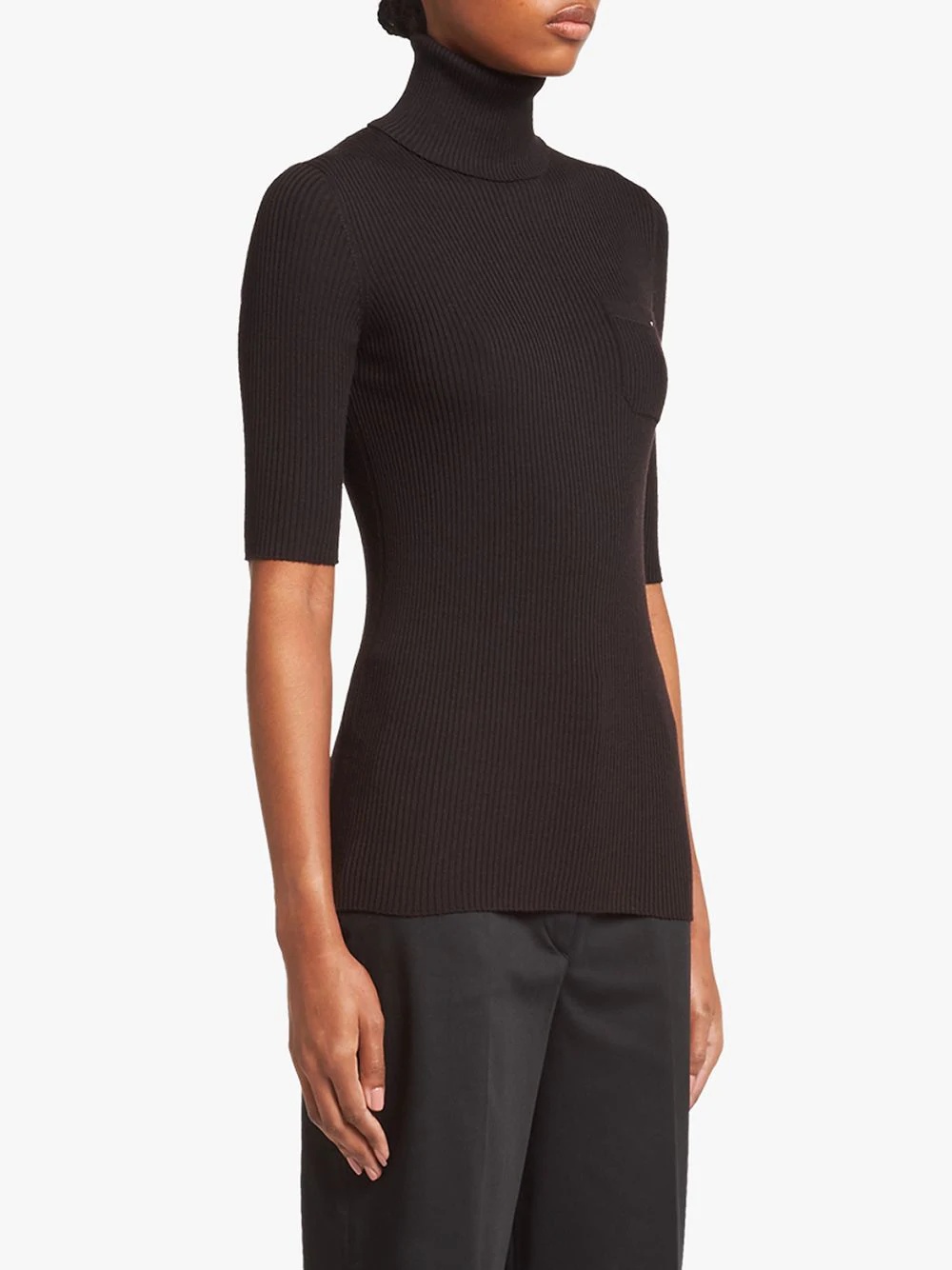 ribbed turtleneck top - 3