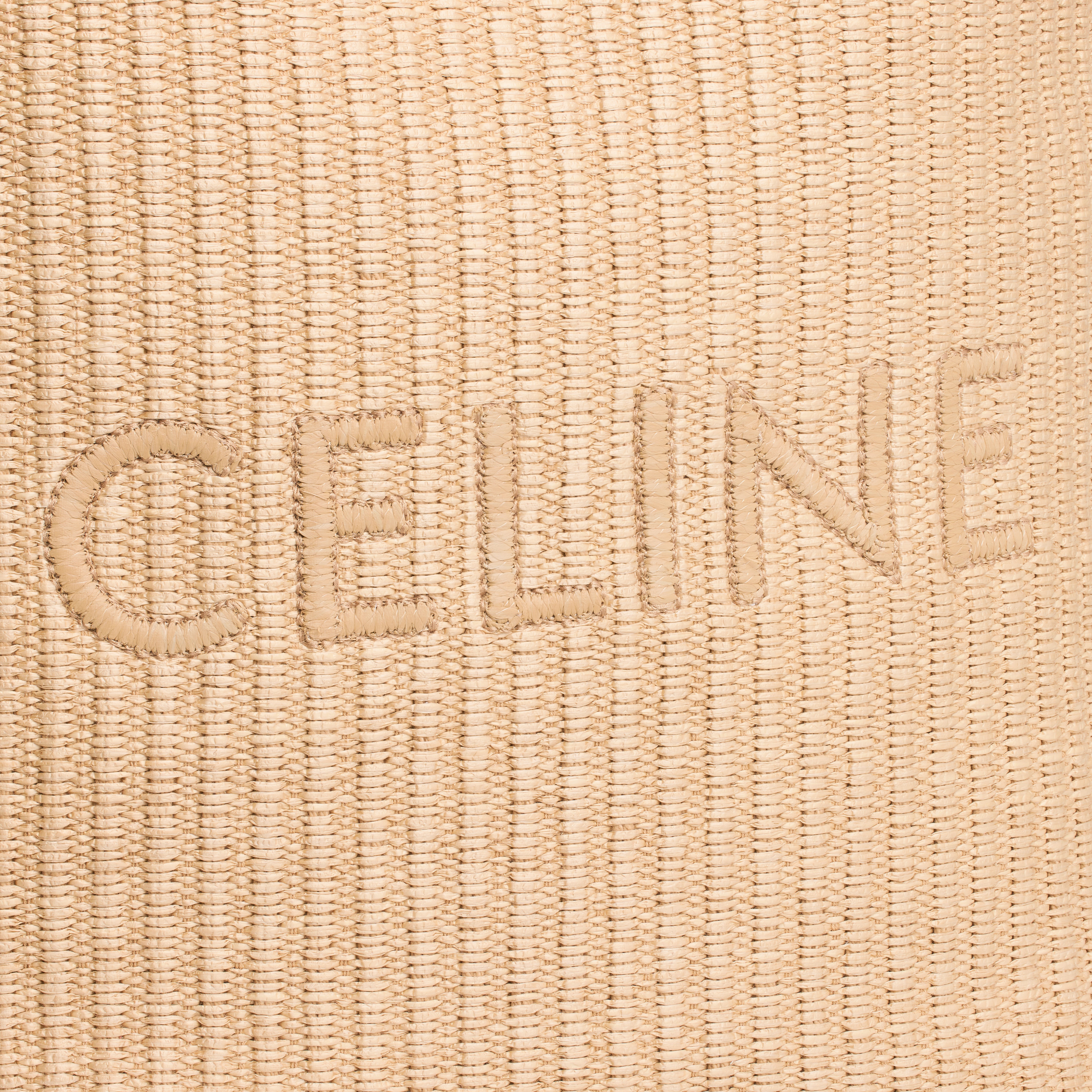LARGE CABAS in RAFFIA EFFECT TEXTILE WITH CELINE EMBROIDERY