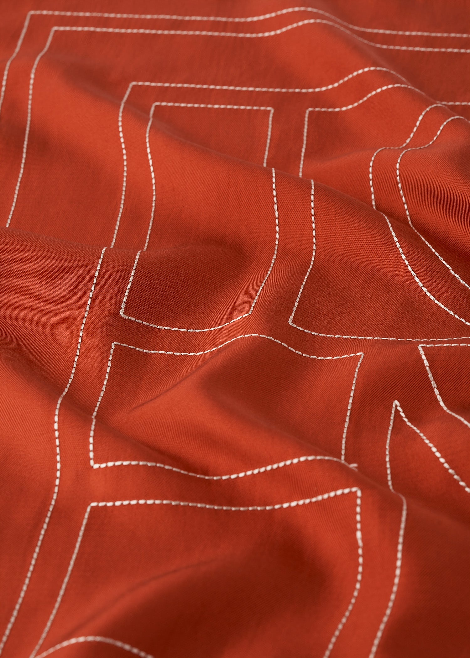 Embroidered monogram silk scarf bloody mary - 8