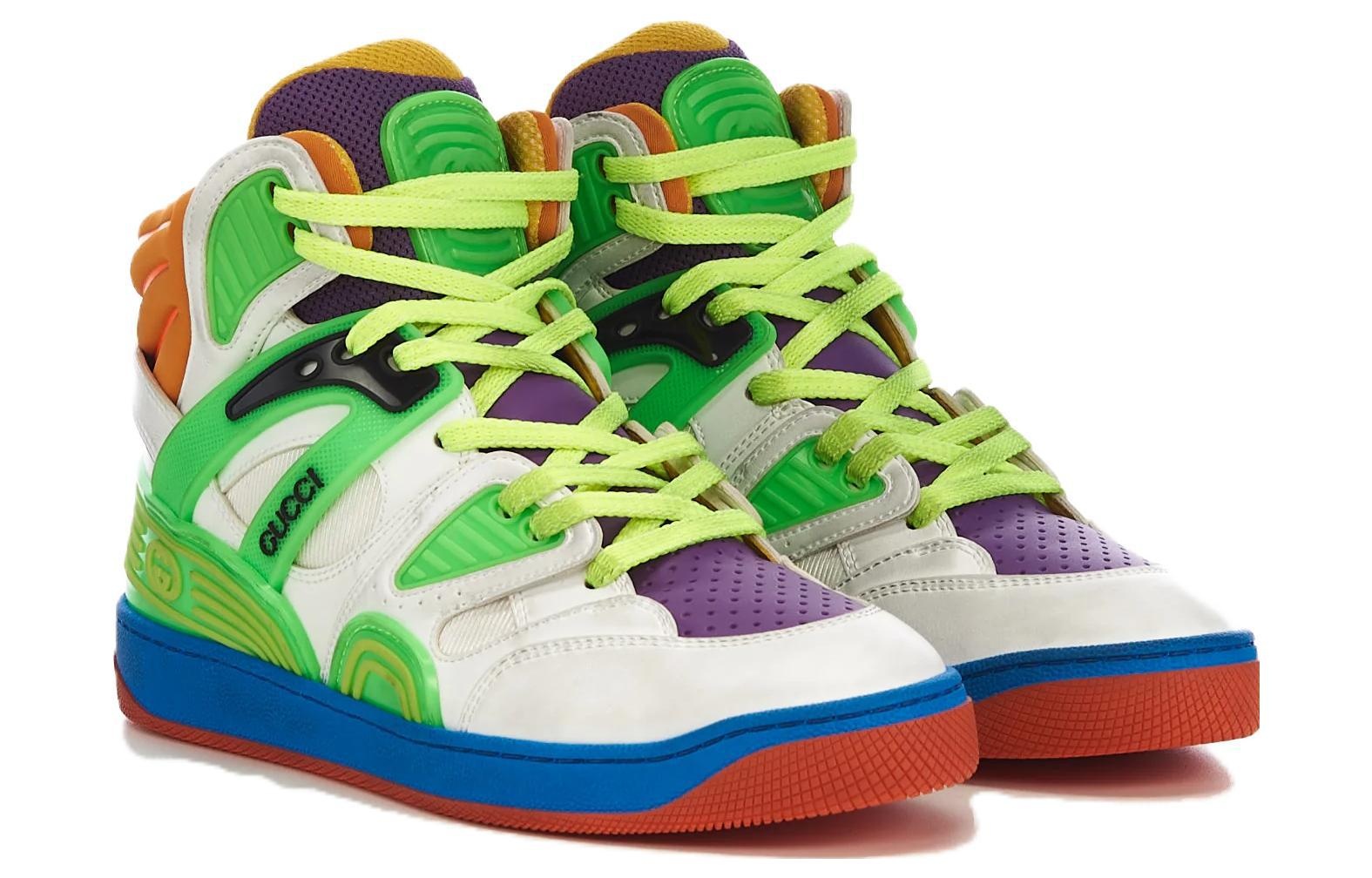 (WMNS) Gucci Basket High'White Green Purple' 661310-2SH80-9062 - 4