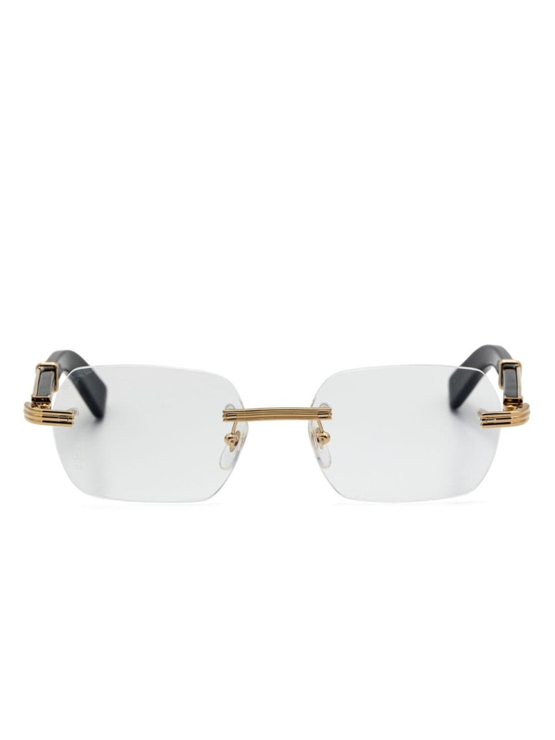 rectangle-frame rimless glasses 1