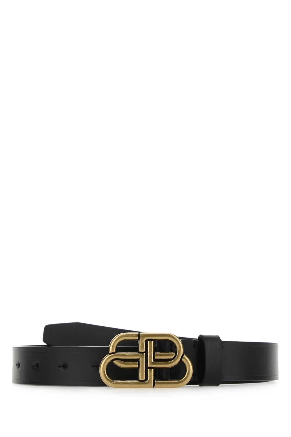 Balenciaga Women Black Leather Bb Belt - 1
