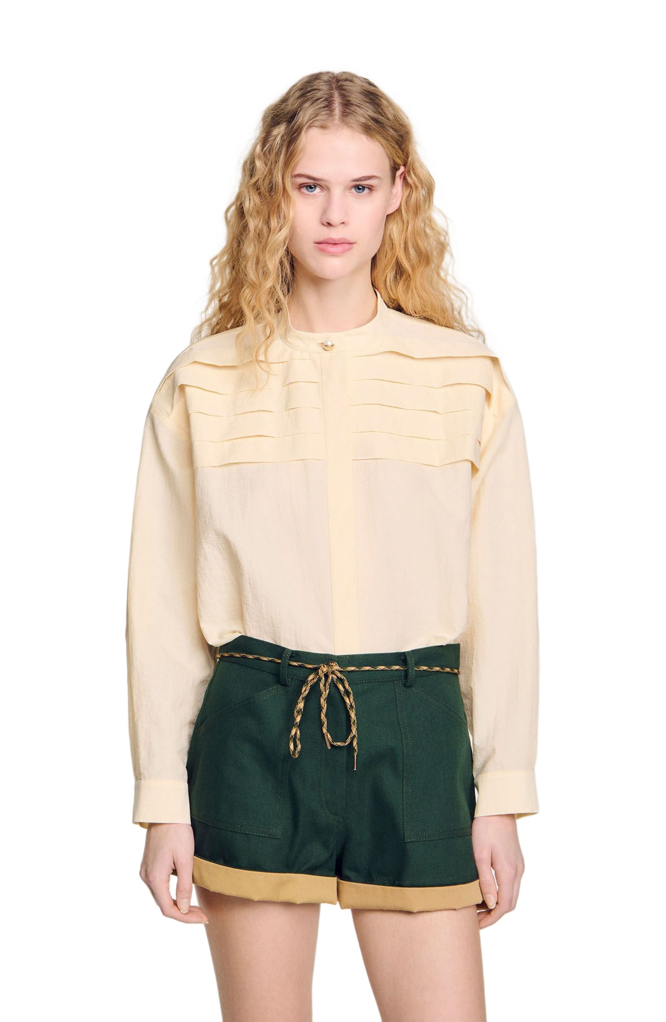 SANDRO Jewellery detail shirt in Ecru at Nordstrom - 3