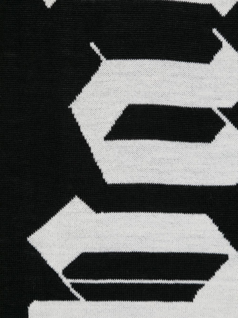 logo-jacquard wool-blend scarf - 2