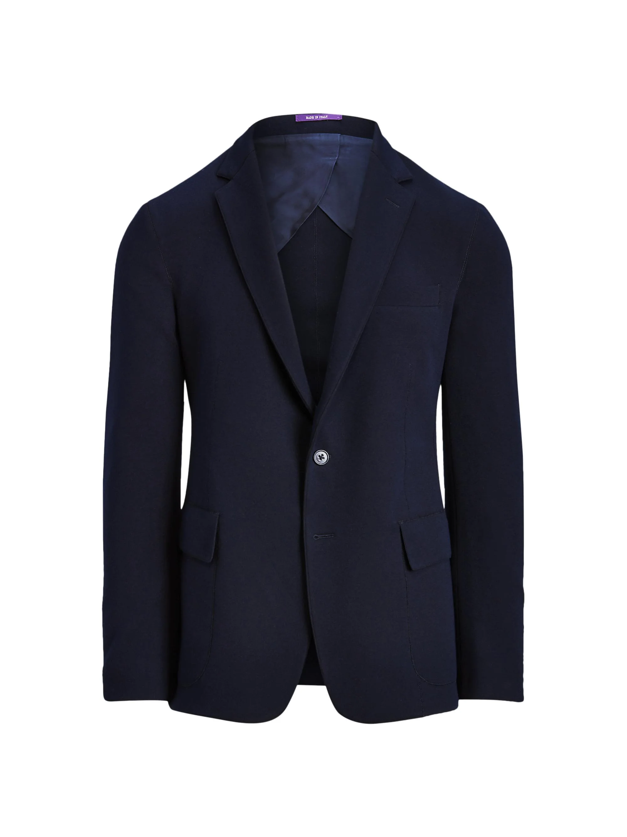 Men's Wool Notch Lapel Blazer - Navy - 1
