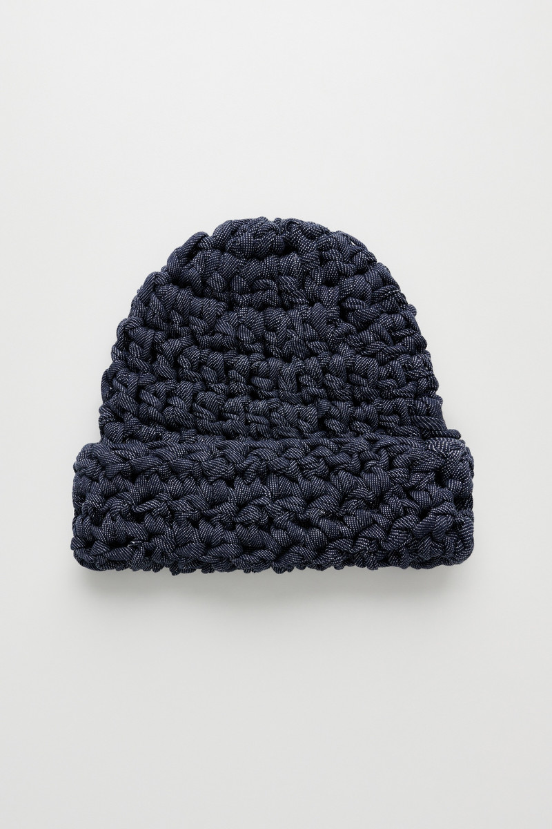 Crochet Beanie Midnight Blue Jersey 1