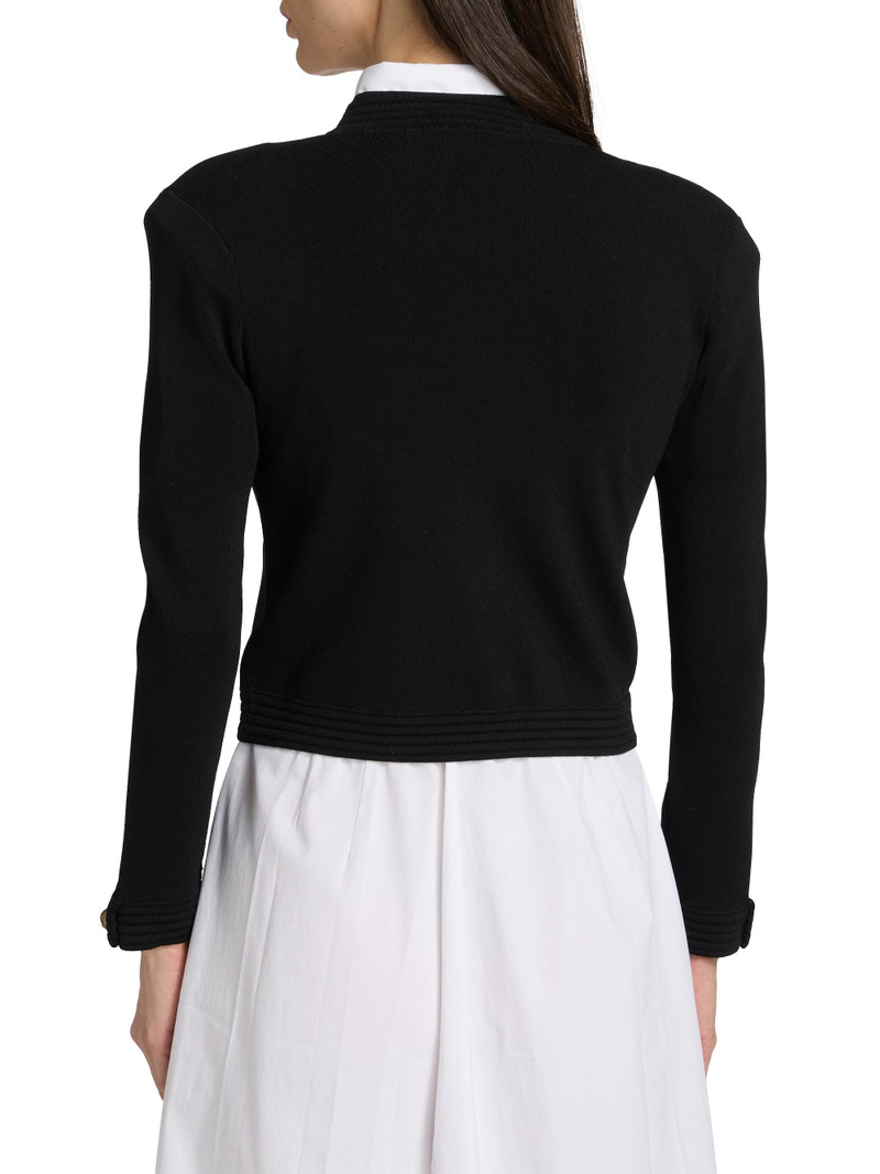 Women's Patsy Crewneck Crop Cardigan - Black Gold 5