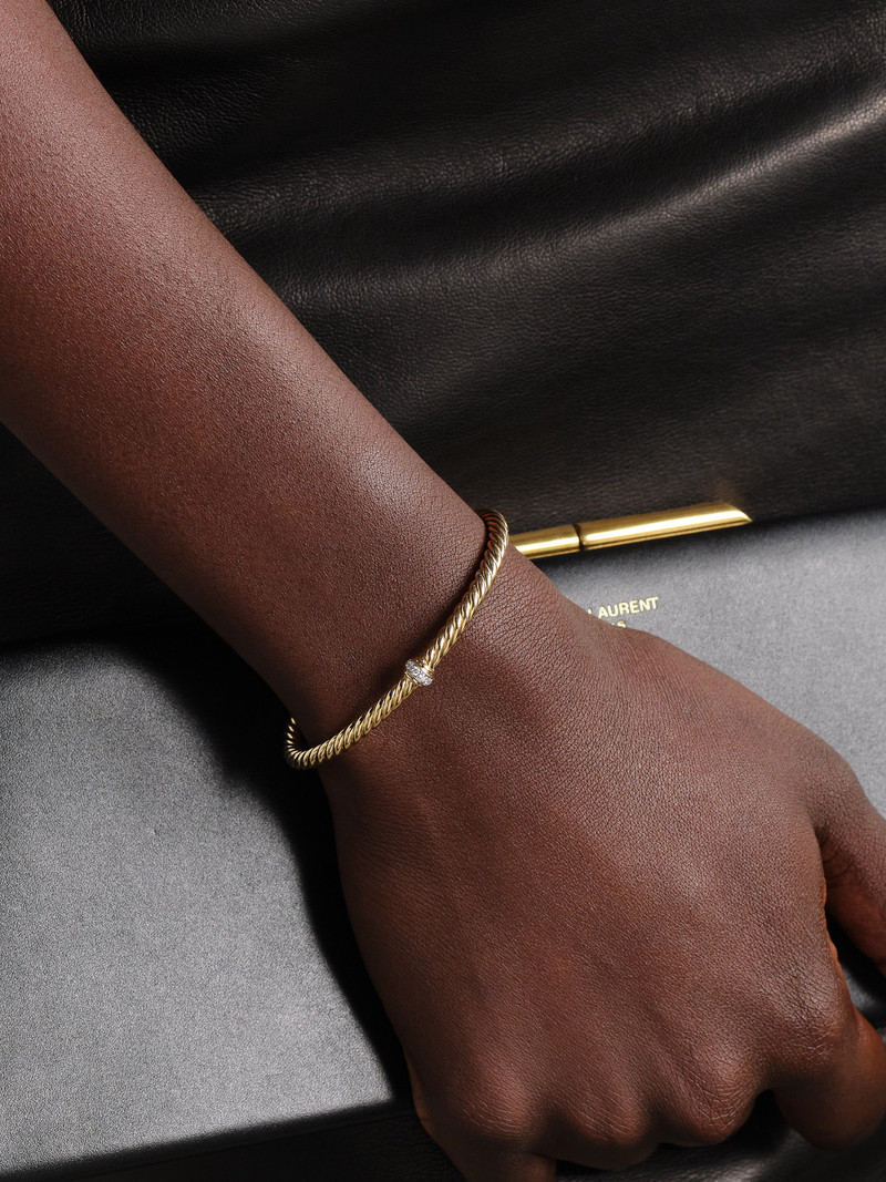 DAVID YURMAN Cablespira Flex Station 18-karat Gold Diamond Cuff outlook