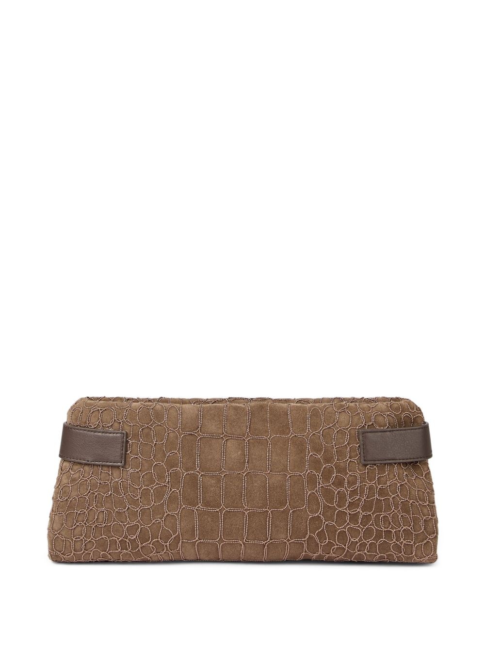 Essence crocodile-embossed clutch bag - 2