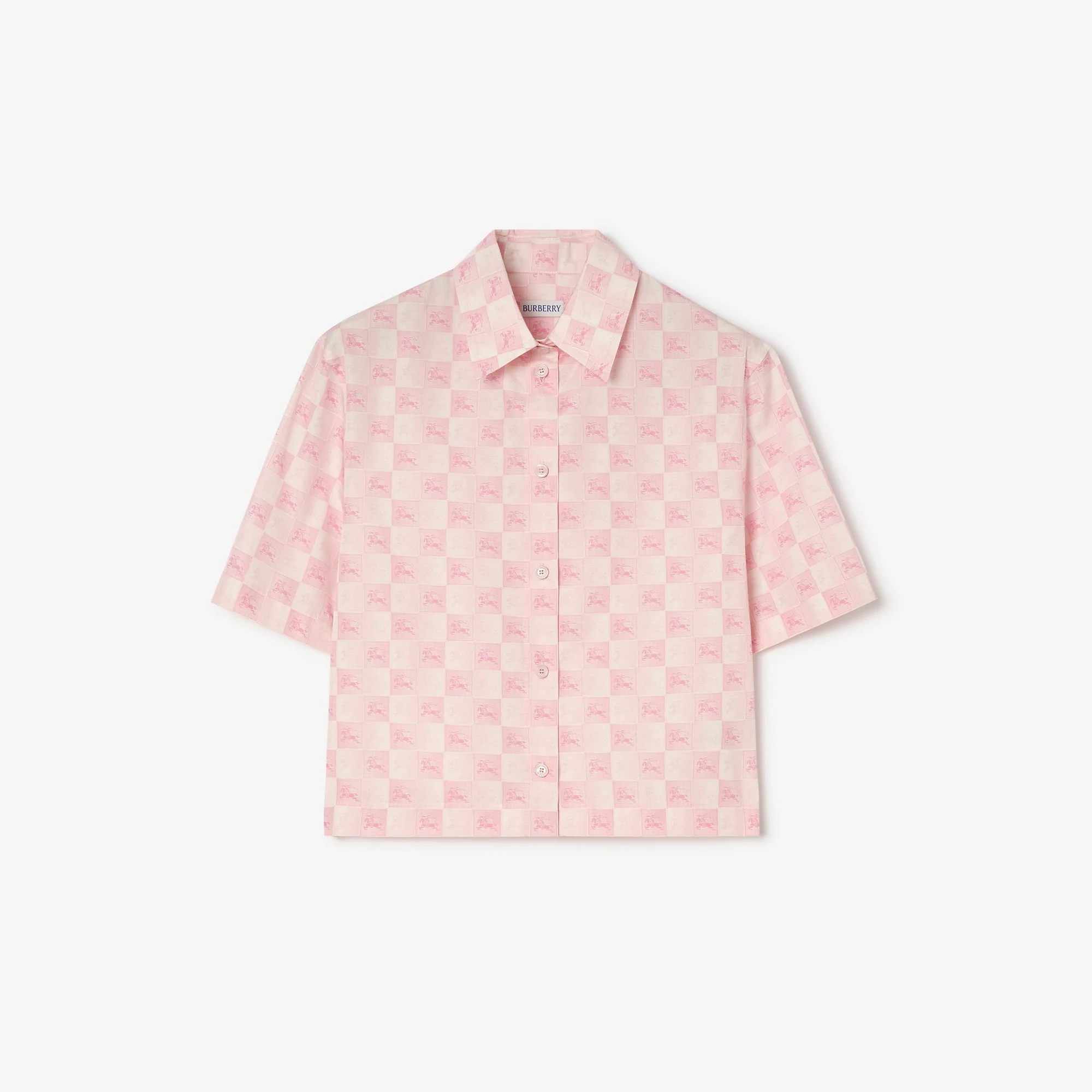 Cropped EKD Checkerboard Cotton Shirt - 1